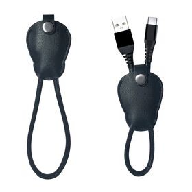OEM & ODM Lanyard Cable Portable Keychain Charging Cable, PU Jacket with Aluminum Shell, Fast Charging for Mobile Phones