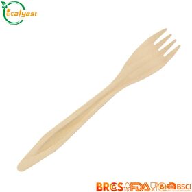 FSC-zertifiziertes 185mm biologisch abbaubares Holz gabeln kompost ier bares umwelt freundliches Besteck für Lebensmittel-Service-Bulk