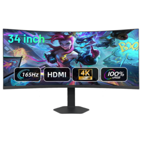 34" Professional 4K 180Hz Ultra High Refresh Gaming Monitor 3840*2160 Fast IPS HDR1000 Adaptive Sync Desktop Display