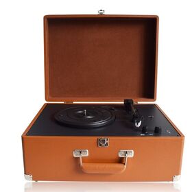 Forma única proveedor personalización maleta de gama alta tocadiscos reproductor de vinilo con multi-función tocadiscos