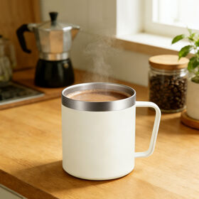 12oz Stainless Steel Insulated Coffee Mug with Handle, Double Wall Vacuum Travel Mug, Tumbler Cup with Sliding Lid