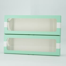 Custom See Through PVC Window Long Paper Box Factory Price Striped Printed Packaging for Chocolate Sticks