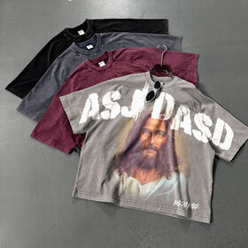 Lavado ácido peso pesado de gran tamaño 100% algodón verano logotipo personalizado en blanco liso casual empalme streetwear ropa camisetas para hombres