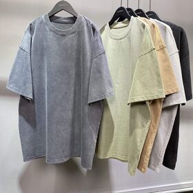 Venta al por mayor Primavera Verano nuevo peso pesado 100% algodón suelta vintage camiseta personalizada hombres vintage gran tamaño camiseta