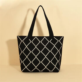 Knit large Capacity Tote Bag Women Knitted Shoulder Bag Fashion Knit Handbag Large Can be Custom Logo