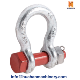 Tipo de perno G2130 Grillete de anclaje de seguridad, Acero al carbono forjado por caída, Hardware de aparejo galvanizado por inmersión en caliente