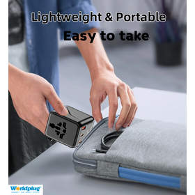 Adaptateur de Voyage Universel Mondial avec Charge Rapide USB C PD Prise Internationale pour Voyages d'Affaires, Hôtels et Aéroports