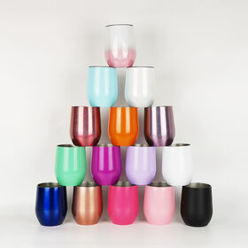 Grosir Kustom 12oz Insulated Vacuum 304 Stainless Steel Belly Mugs Double wall Tumbler dengan Tutup Gagang Portabel Traveling