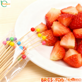 FSC Compostável Leafyest bambu Cocktail Picaretas Cor Glitter Pérola Fantasia Frutas Espeto Palitos Eco Louça