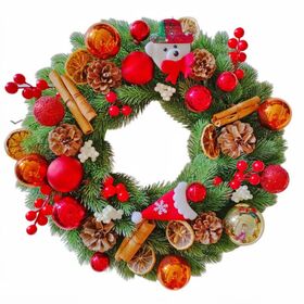 New Cross Border Christmas Decoration Ins Forest Style Christmas Wreath Door Hanging Mall Home Window Scene Decoration
