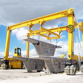 Wettbewerbsfähiger Preis Schiffbau Container Gummibereifte Portalkrane 20 25 50 100 Tonen Mobil RTG RMG Fertigteilblock