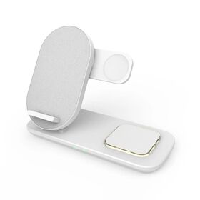 Manufacturer custom logo smart 10w 15w desktop watch earbuds cell phone portable fast charging 3 in 1 wireless charger stand