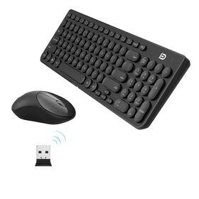 Kabelloses Tastatur-Maus-Combo, 2,4 GHz Schlanke, Vollformat-Tastatur und Maus ohne Geräusche, Büro-Tastatur-Maus-Set