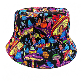 Graffiti Fischerhut, Vintage Sonnenschutzmütze, Unisex Hip-Hop bedruckter Fischerhut 618-1