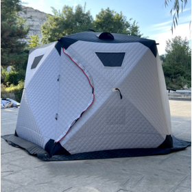 Wholesale 4-5 Person Insulated Pop-Up Angler Ice Fishing Tent with Three-Layer Fabric for Winter Outdoor Use
