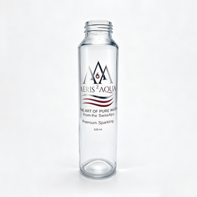 500ml Tall Slim Cylindrical Clear Glass Water Bottle with Screw Cap for Sparkling Water, Mineral Water, Cold Brew & Fruit Juice