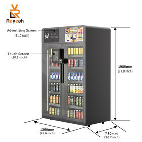 AI inteligente refrigerador refrigerado sin efectivo snack bebida Combo comercial máquina expendedora de bebidas para oficinas escuelas gimnasios cafés