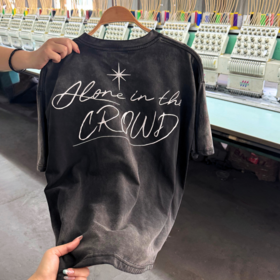Logo personnalisé en gros 100% coton surdimensionné lavage à l'acide impression streetwear hommes blanc goutte épaule t-shirt vêtements fabricants