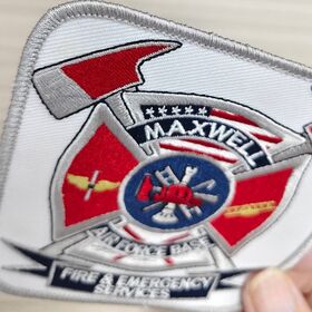 Premium Qualität Bestickte Patches Nachhaltiges Merrowed Rand 3D-Design OEKO-TEX zertifiziertes Maxwell AFB Feuer und Notfall
