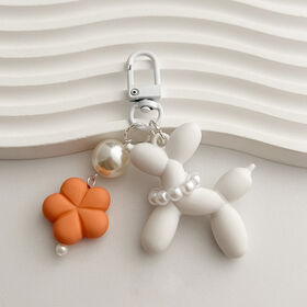New design: high-end, stylish, textured paint, flower-shaped balloon, dog charm, Instagram-style flower keychain, bag hanger.