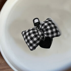 New design: high-end, plush-filled bow tie accessory for girls bags, perfect for adding a touch of femininity. Suitable for vario