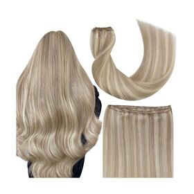 Human Hair Ash Blonde Weft Hair Extensions