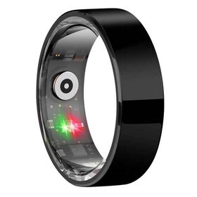 Cincin Pintar Stainless Steel untuk Pasangan - Pelacak Detak Jantung & Oksigen Darah, Penghitung Langkah, Tahan Air 5 ATM, Kontrol Aplikasi Android