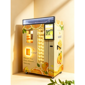 Comercial 24/7 autoservicio jugo fresco máquina expendedora con pantalla táctil y certificación CE para lugares ocupados