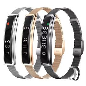 Smart Fashion Jewelry with Heart Rate Blood Oxygen Pedometer Sleep Monitor Stainless Steel 5ATM Waterproof Smart Bracelet
