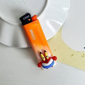 Trendy Aesthetic DIY Custom Cricket Lighter, Patrick Star Cartoon Design Cute Portable Lighter Gift