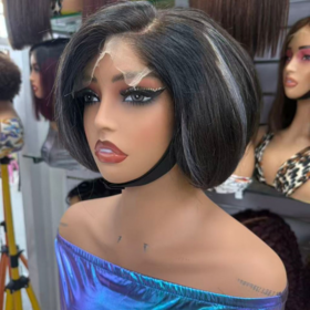 Wholesale 5x5 HD Lace Closure Wig 8 Inch Straight Bob Human Hair Wig Glueless Brazilian Remy Hair Pre Plucked Natural Hairline