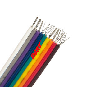Câble Électronique UL2444 UL avec Gaine PVC, 4 6 8 10 12 Broches, Câble Plat Arc-en-ciel
