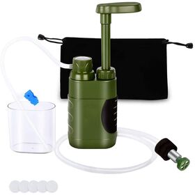 JJ Portable Water Filtration System Outdoor Water Filter Straw for Hiking Survival Gear Camping