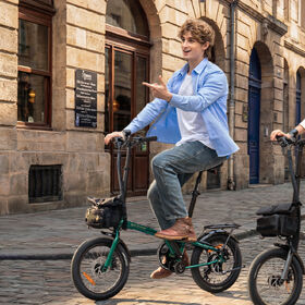 36V 10Ah CE Certified Electric City Bike Foldable Lithium Battery Green 21-30km h Rear Hub Motor