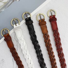 Big sale Custom Cheap Price braided genuine leather Women's Belt Leather Belts For Ladies