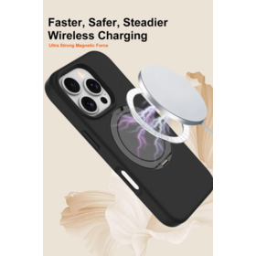 Heißverkauf 360° drehbare Schutzhülle aus flüssigem Silikon mit Ständer für iPhone Serie 12-18 - Premium Qualität
