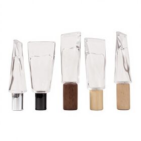 Bouteille Mini en Verre Vide WS Harderson Forme Tube Dentifrice 10ml Clair Portable pour Huile Essentielle Parfum avec Bouchon à Vis et Bille Roll-on