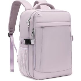 Mochila de Viaje Rosa para Debajo del Asiento, Tamaño Cabina, Equipaje de Mano para Aviones, Mochila Cómoda con Múltiples Bolsillos para Mujeres