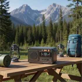 Batterie externe de secours d'urgence pour extérieur, batterie rechargeable Lifepo4, station d'énergie solaire portable 200W CC pour camping avec radio FM