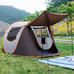 Quick Automatic Pop-up Four-Season Waterproof Camping Tent with Aluminum Alloy Poles and 3-4 Person Capacity
