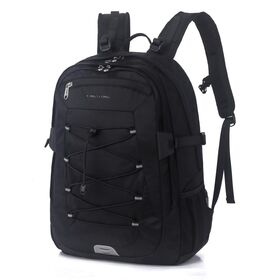 Black Water-repellent Lightweight 16"Nylon Laptop Backpack School Bag