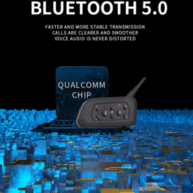 TOUCARE V6 Bluetooth Intercom 6-Rider 1.5KM IP67 DSP Noise Cancellation for Group Touring