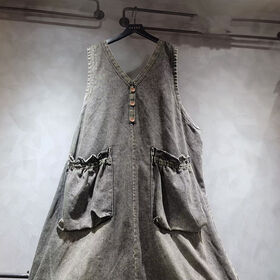 Vintage distressed denim dress.