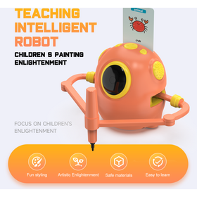 Robot Dessin Reconnaissance Caméra Sketch Mate Doodle Bot, Jouet Éducatif STEM pour Enfants 3+, Tuteur de Croquis Automatique Rechargeable ABS Cadeau