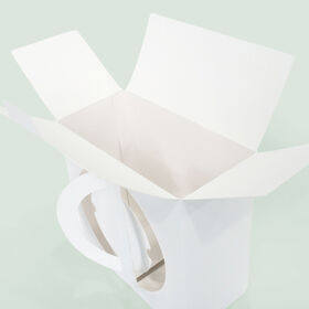 White Die Cut Handle Foldable Cardboard Cake Box Custom Print For Bakery Pastry Gift Takeaway Packaging