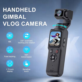 4K Pocket Camera with Face Tracking Capture 1.72 Inch Touch Screen Rotating Lens Beauty Function for Outdoor Sports