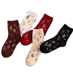 Wholesale Factory Spring Autumn Comfy Casual Breathable Knitted Crew Sock for Women Daily Use Body Logo
