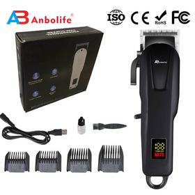 Anbolife Professioneller Elektrischer Haarschneider aus Edelstahl für den Hotel- und Haushaltsgebrauch mit USB-Li-Ionen-Akku