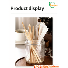 100% Biodegradable Bamboo Coffee Stir Sticks 140-190mm, Food Grade Disposable Stirrers with Bulk & Individual Packaging Options
