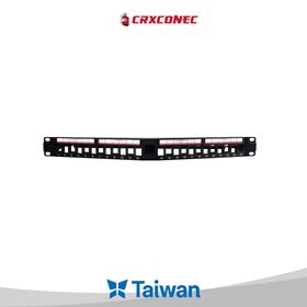 Angled 1U 24 Port UTP-FTP Keystone Jack Panel